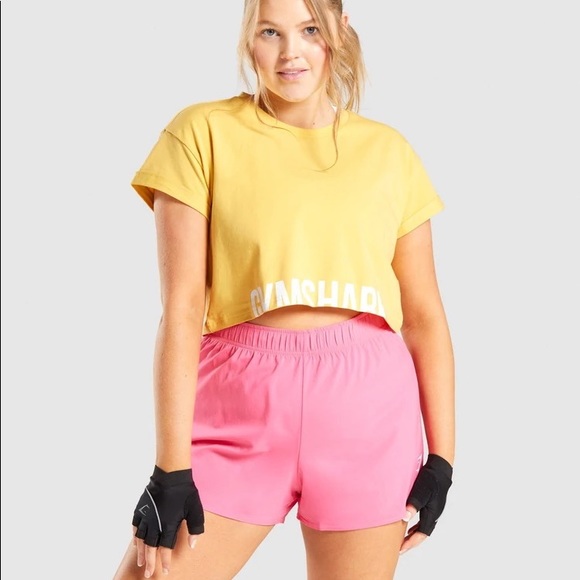 Gymshark Fraction Crop Top - Yellow - Picture 3 of 6